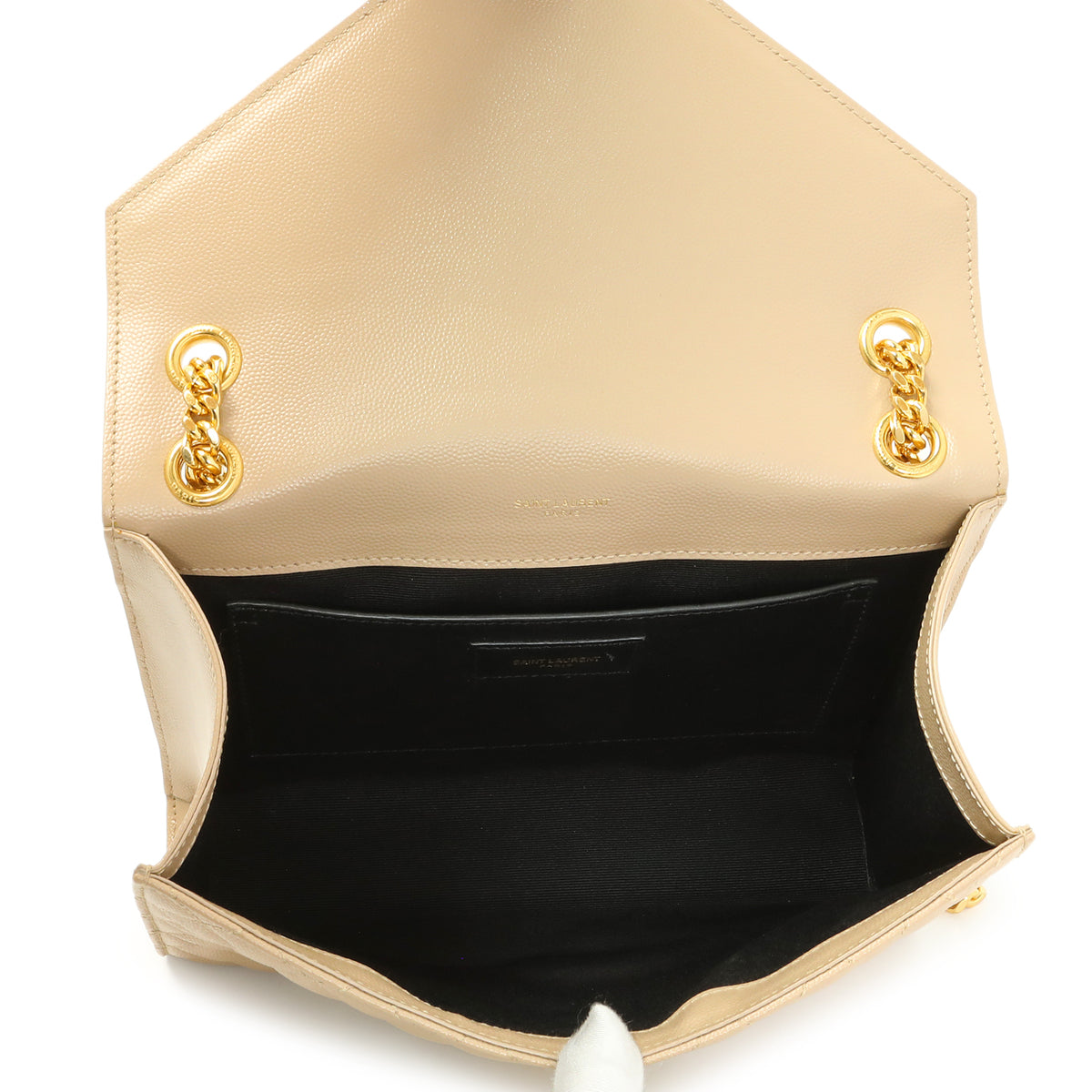 Saint Laurent Beige Grain De Poudre Textured Mixed Matelasse Triquilt Medium Monogram Satchel Handbags Saint Laurent