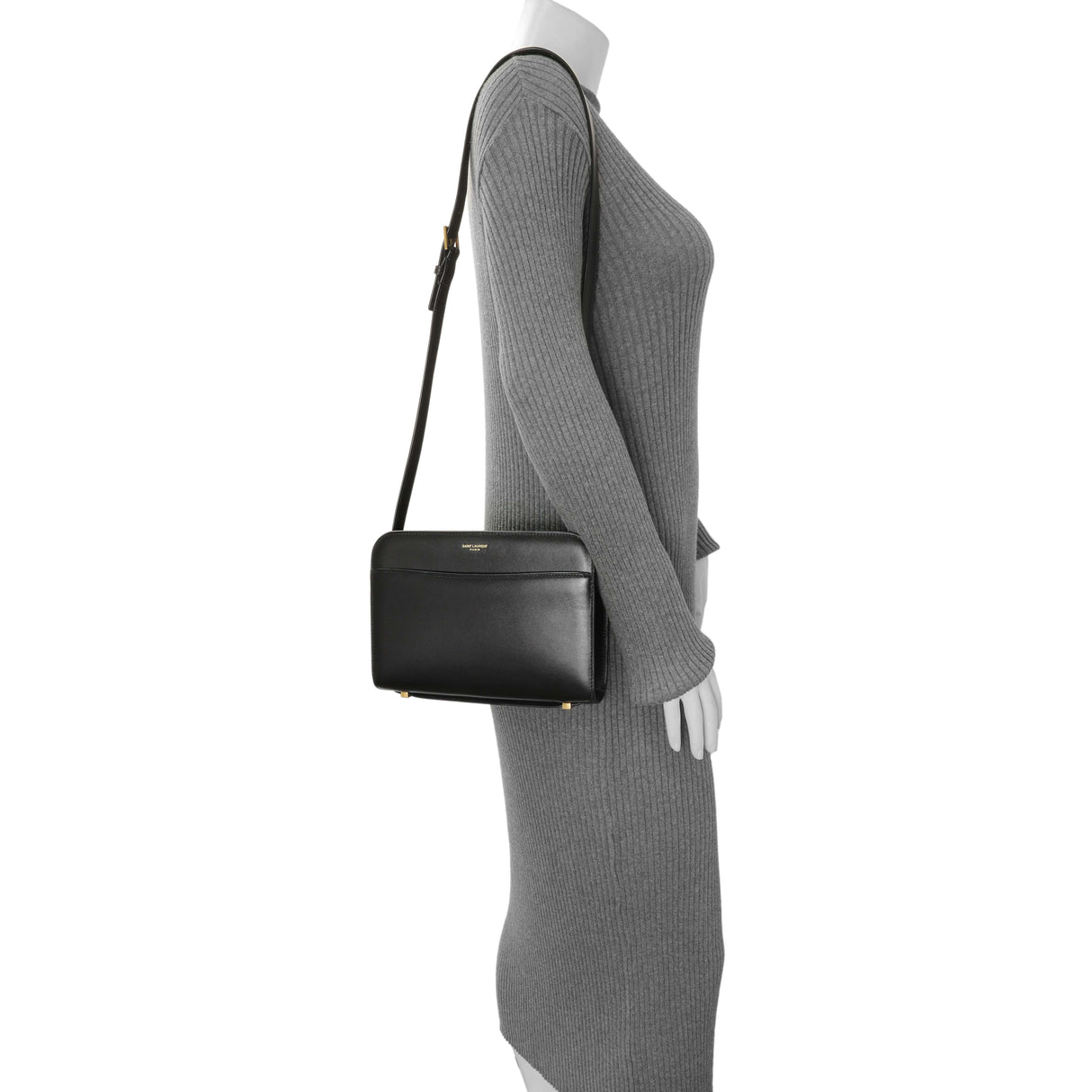 Saint Laurent Black Calfskin Reverse Satchel Handbags Saint Laurent