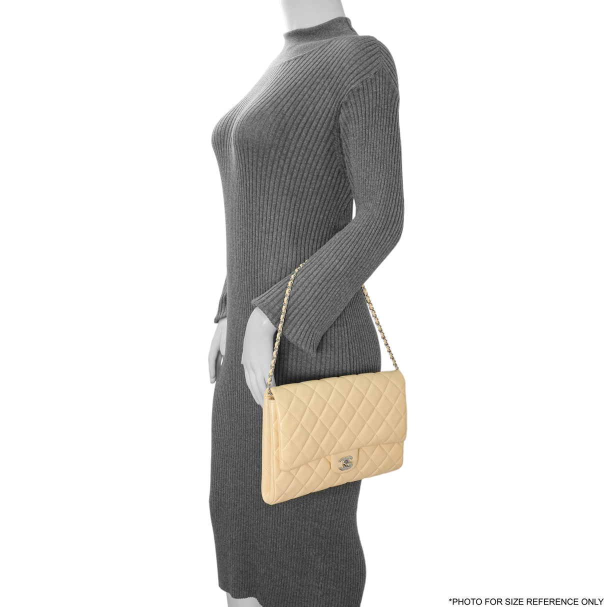 Chanel Beige Quilted Caviar Clutch With Chain Flap Handbags Chanel