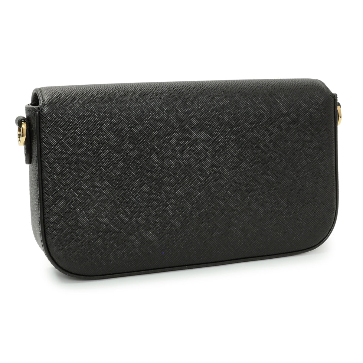 Prada Black Saffiano Leather Mini Crossbody Bag Handbags Prada