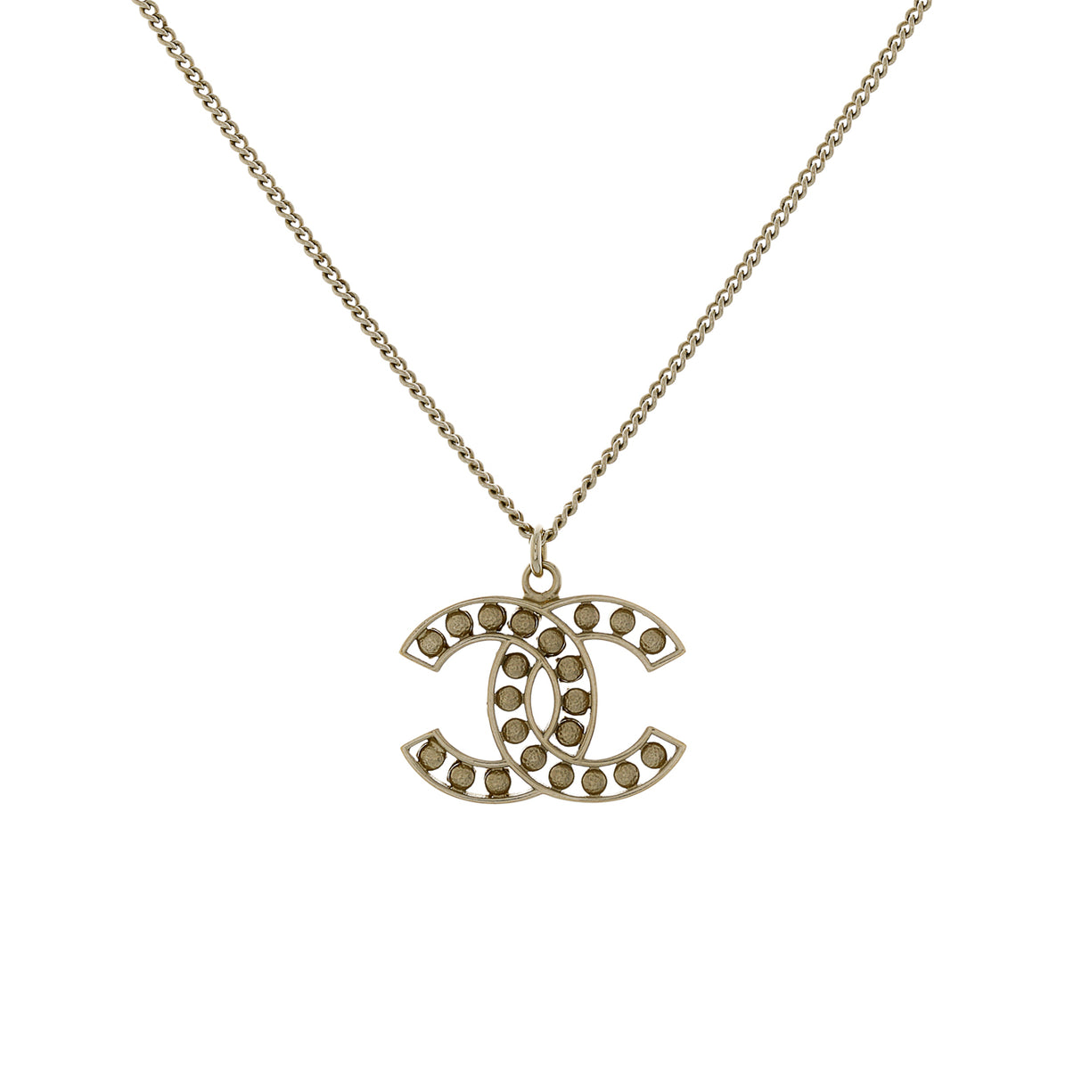 Chanel Pearl Crystal CC Pendant Necklace Necklaces Chanel