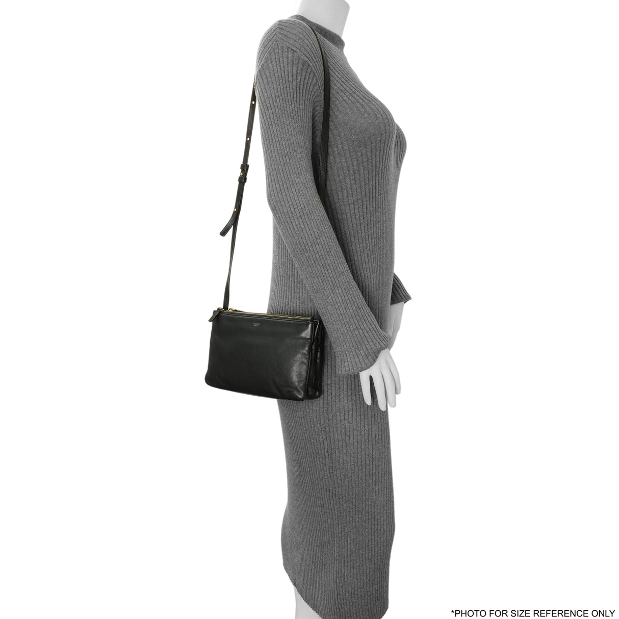 Celine Black Lambskin Small Trio Crossbody Handbags Celine