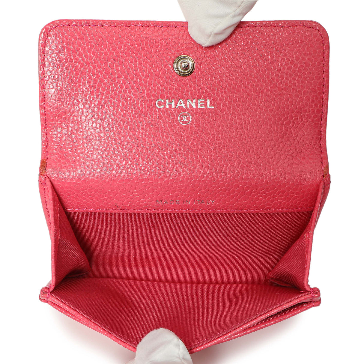 Chanel Pink Caviar Camellia Card Holder Accessories Chanel
