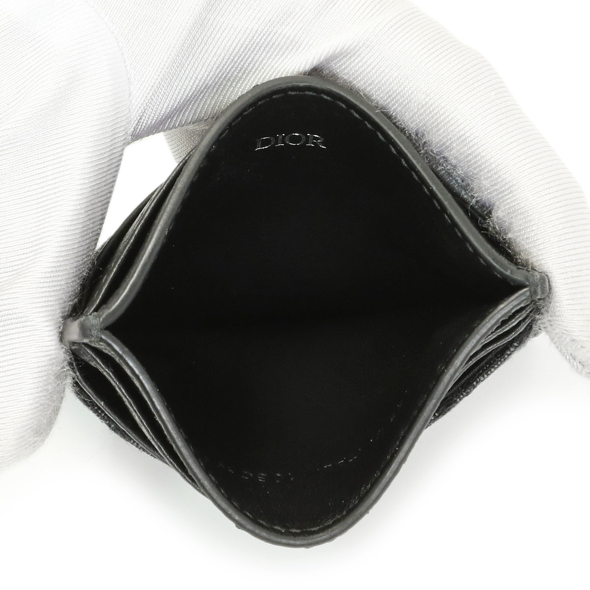 Christian Dior Black Oblique Jacquard and Grained Calfskin Card Holder Accessories Christian Dior