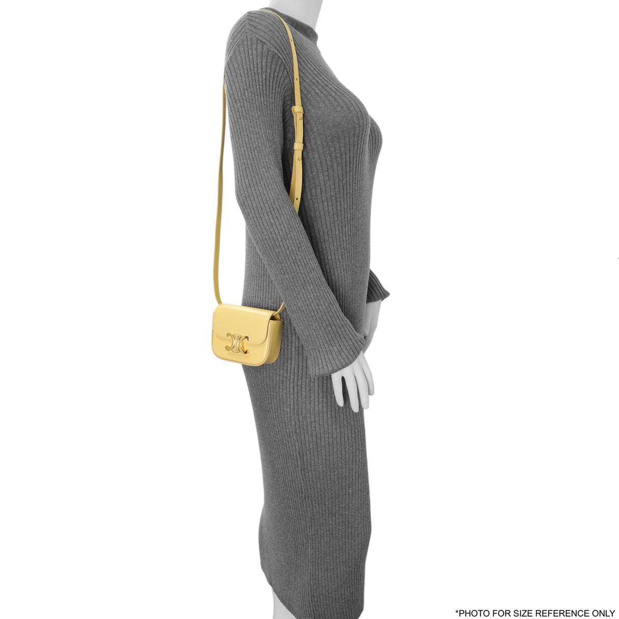 Celine Light Yellow Shiny Calfskin Mini Claude Handbags Celine