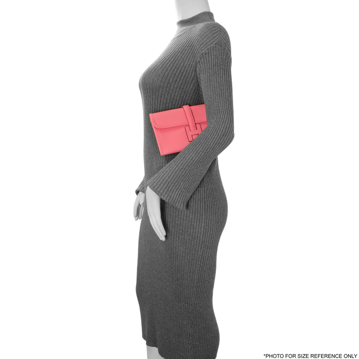 Hermes Rose Azalee Swift Jige Duo Clutch Handbags Hermes