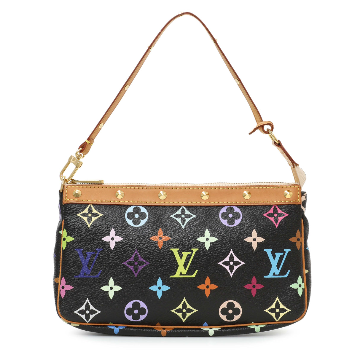 Louis Vuitton Black Monogram Multicolor Pochette Accessories Handbags Louis Vuitton
