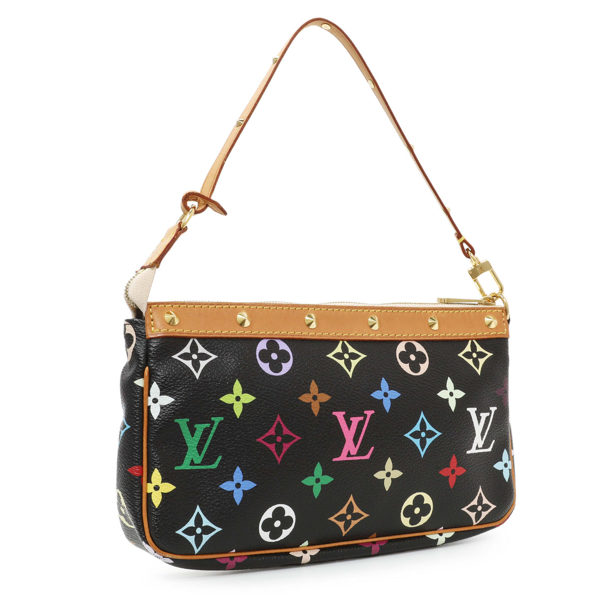 Louis Vuitton Black Monogram Multicolor Pochette Accessories Handbags Louis Vuitton