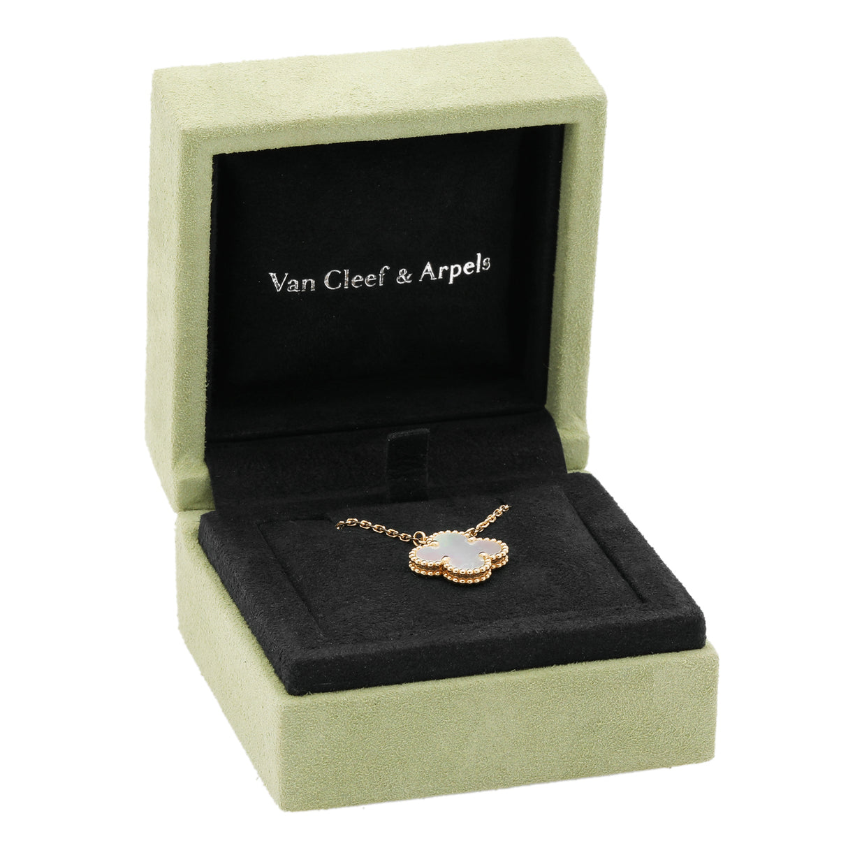 Van Cleef & Arpels 18K Yellow Gold Mother of Pearl Vintage Alhambra Pendant Necklace Designer Jewellery Van Cleef and Arpels