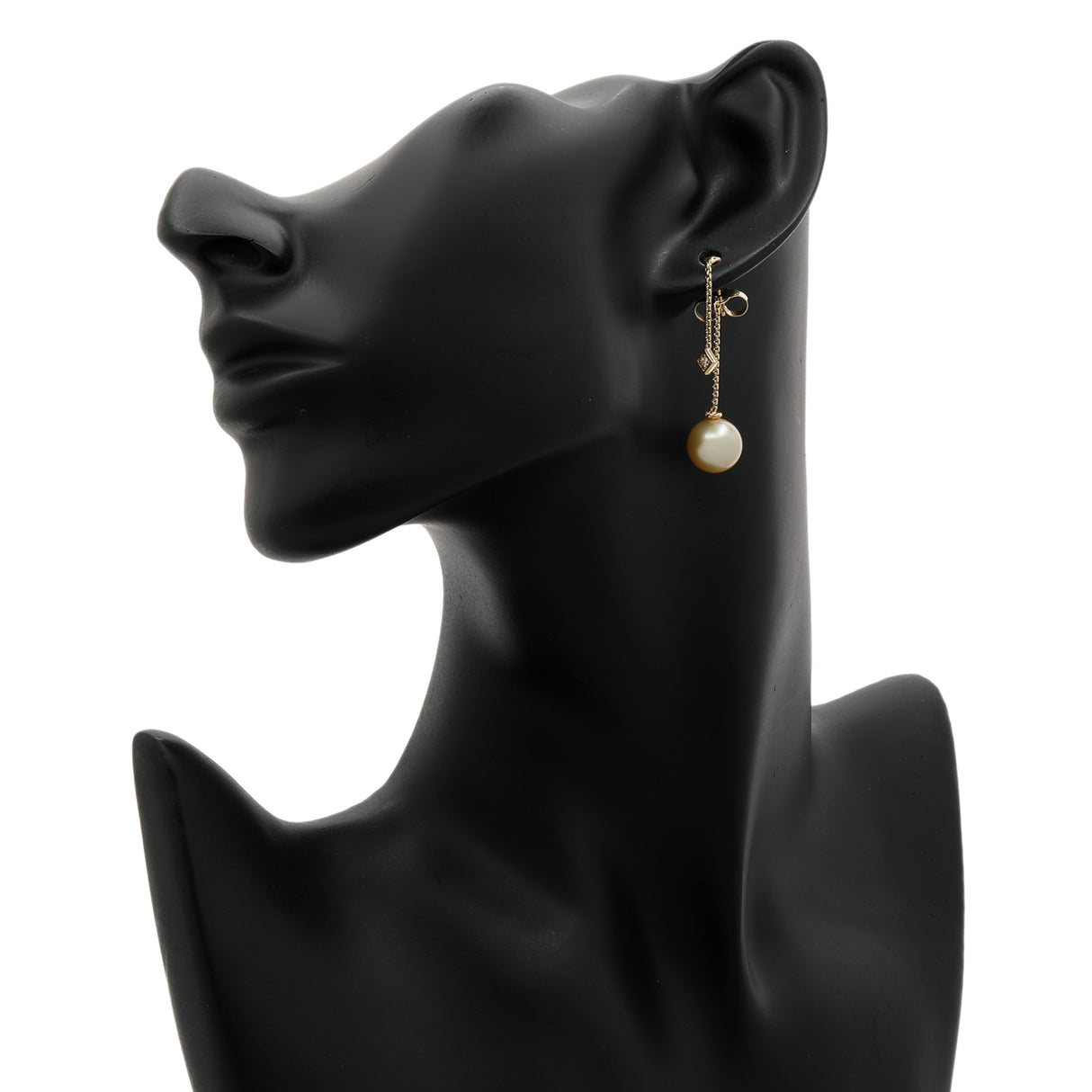David Yurman 18K Yellow Gold Pearl Diamond Solari Chain Drop Earrings Designer Jewellery David Yurman