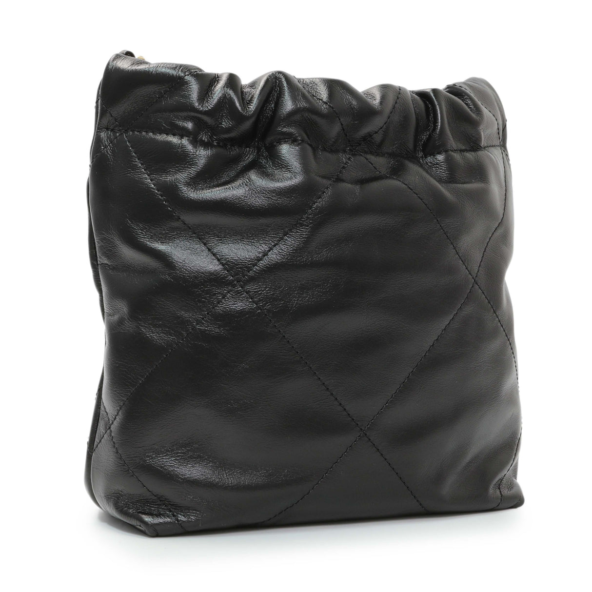 Chanel Black Shiny Calfskin Quilted Mini Chanel 22 Handbags Chanel