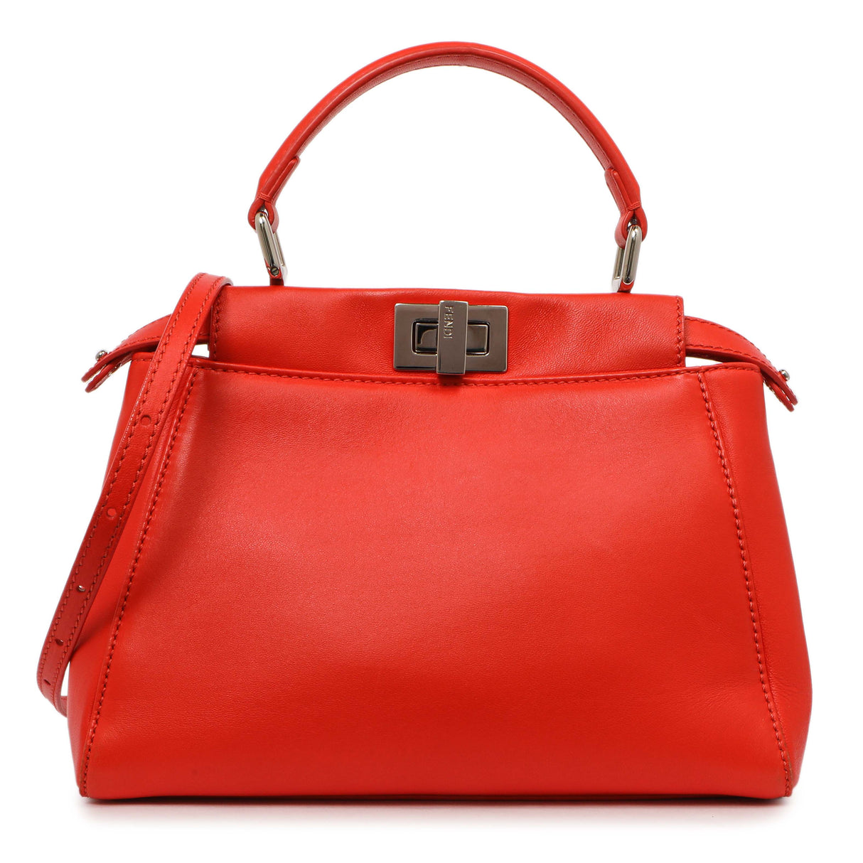 Fendi Papavero Nappa Mini Peekaboo Iconic Satchel Handbags Fendi