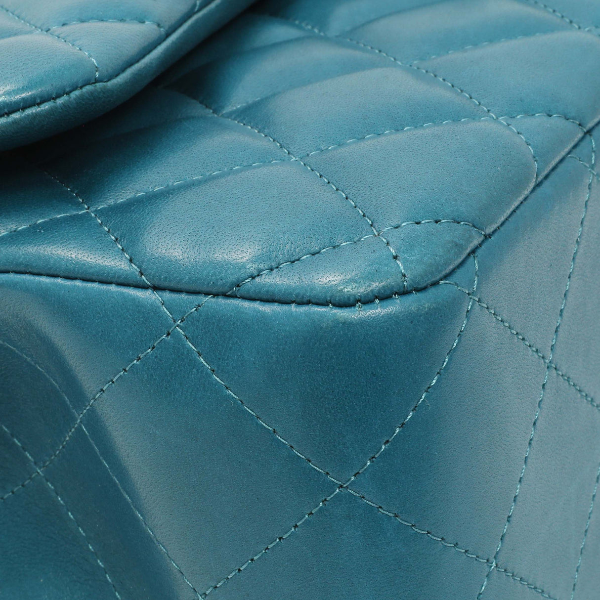 Chanel Teal Quilted Lambskin Jumbo Classic Double Flap Handbags Chanel