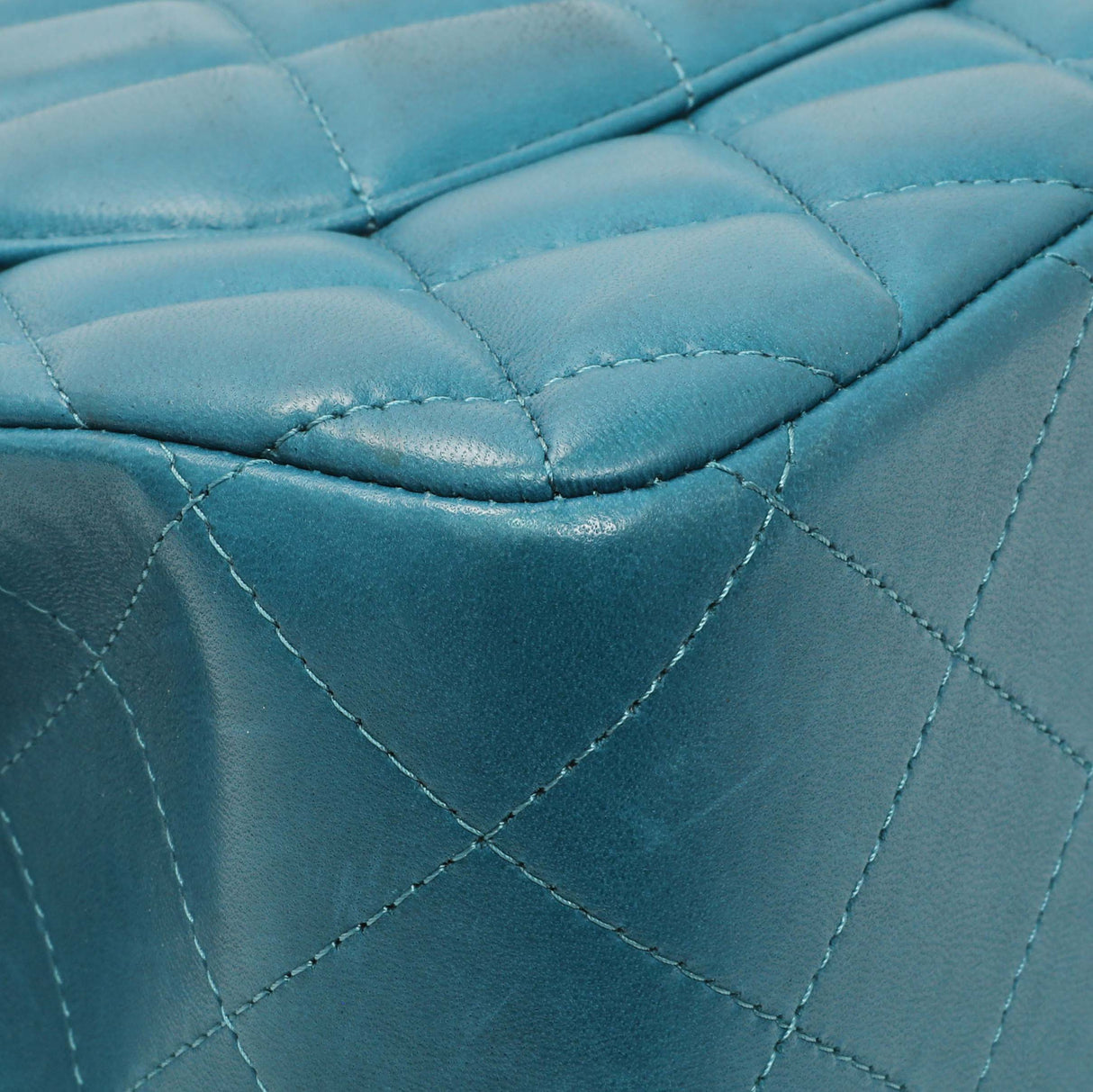Chanel Teal Quilted Lambskin Jumbo Classic Double Flap Handbags Chanel