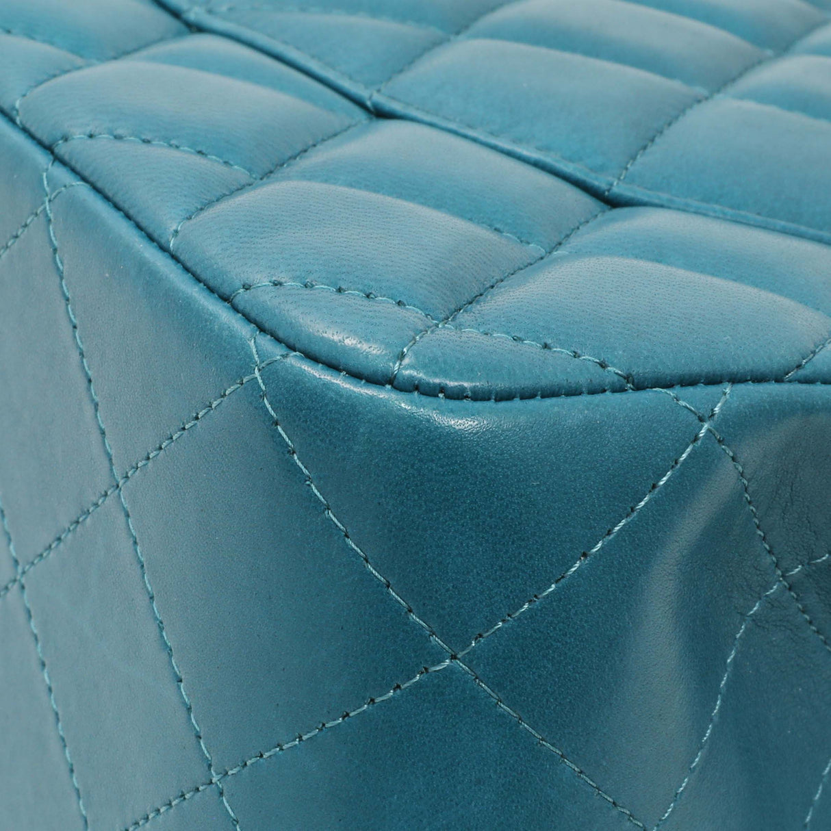 Chanel Teal Quilted Lambskin Jumbo Classic Double Flap Handbags Chanel