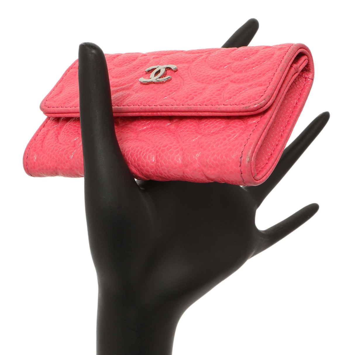 Chanel Pink Caviar Camellia Card Holder Accessories Chanel