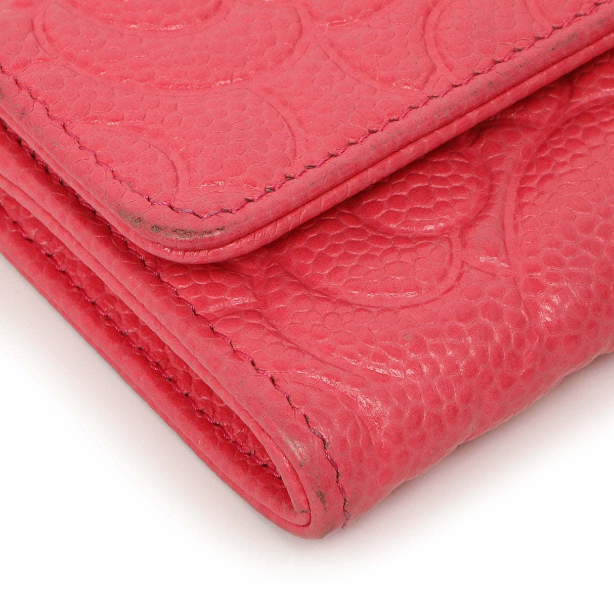 Chanel Pink Caviar Camellia Card Holder Accessories Chanel