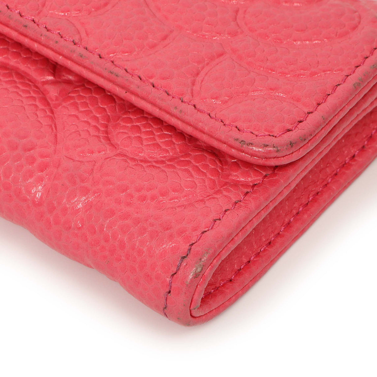 Chanel Pink Caviar Camellia Card Holder Accessories Chanel