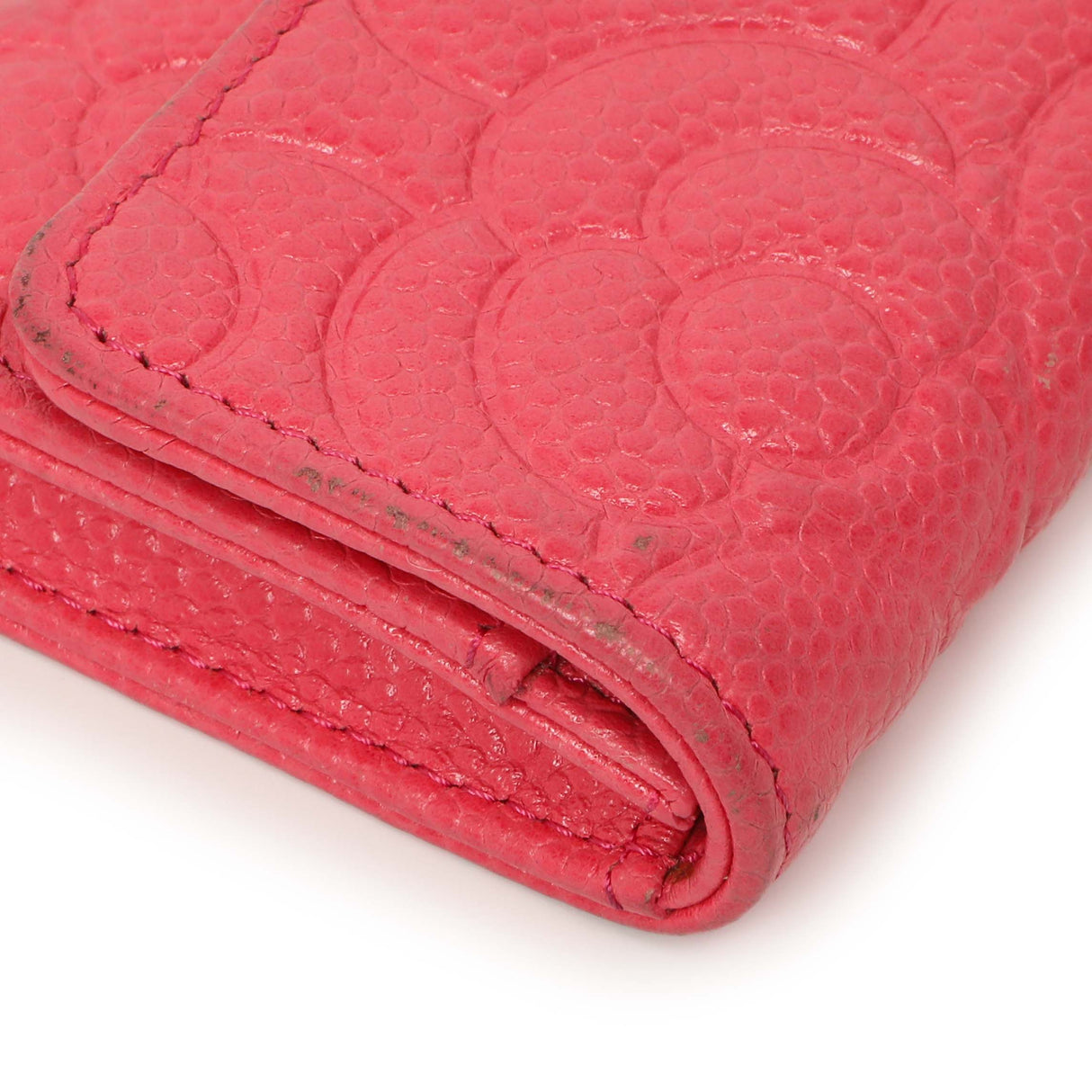 Chanel Pink Caviar Camellia Card Holder Accessories Chanel