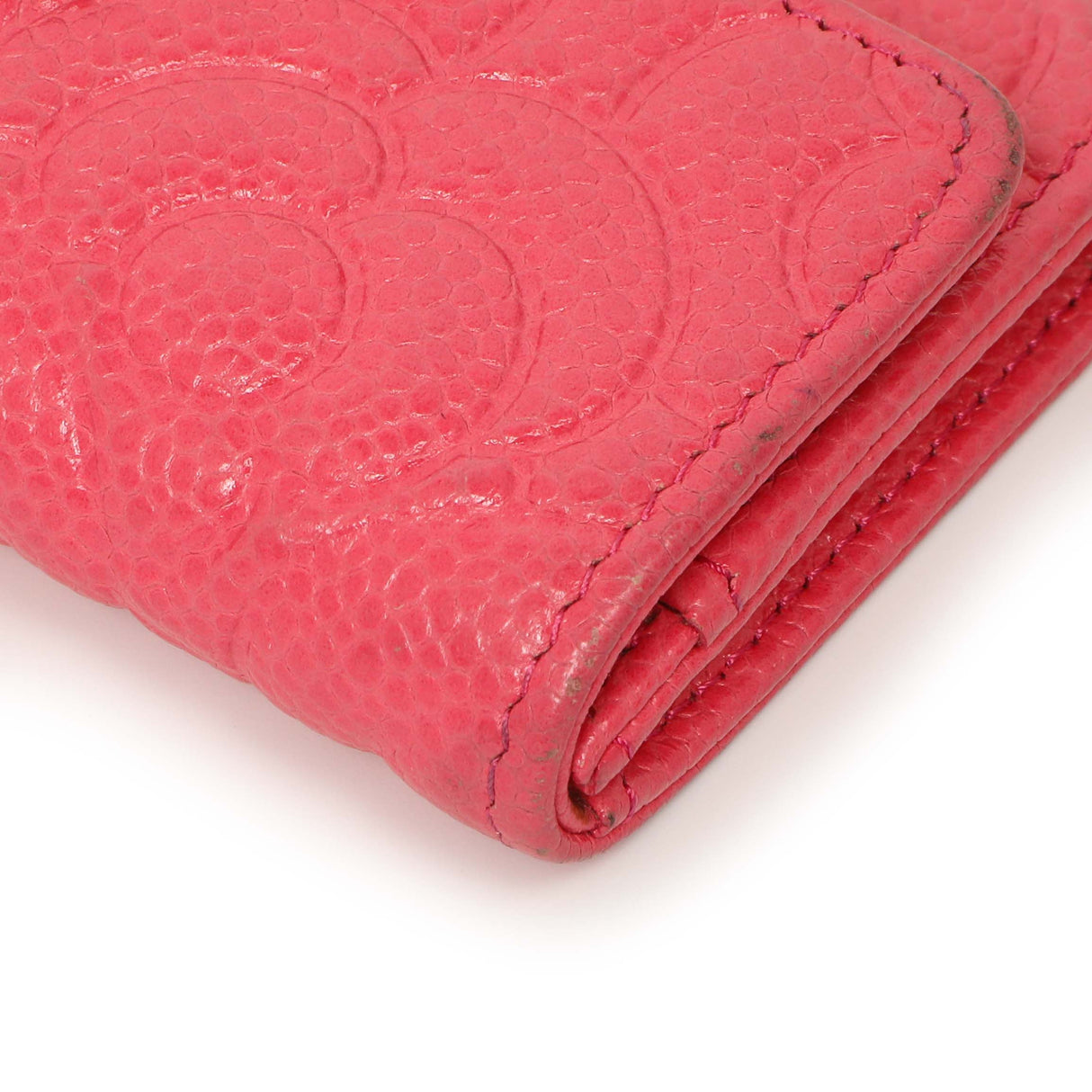 Chanel Pink Caviar Camellia Card Holder Accessories Chanel