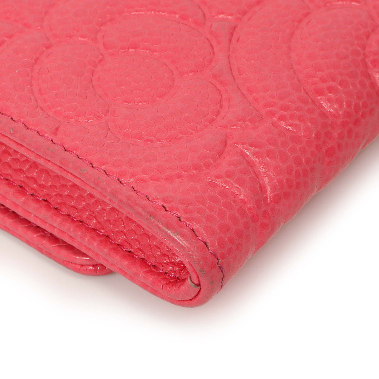 Chanel Pink Caviar Camellia Card Holder Accessories Chanel