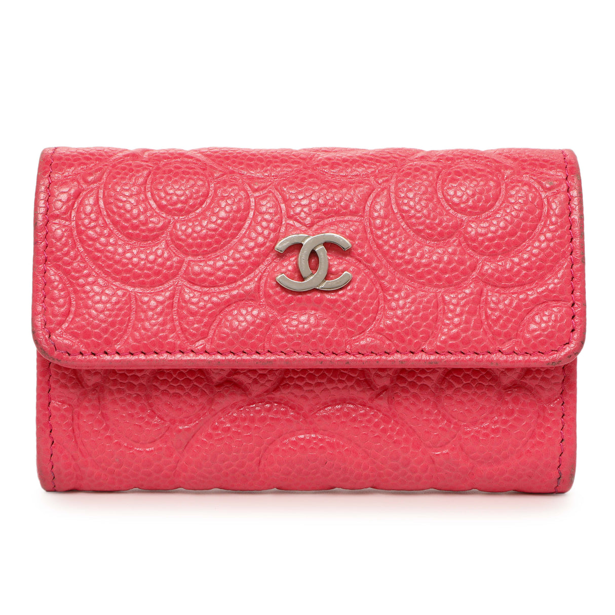 Chanel Pink Caviar Camellia Card Holder Accessories Chanel
