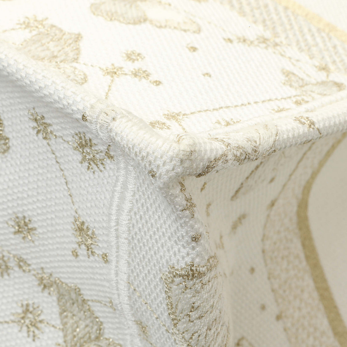 Christian Dior White Gold Canvas Embroidered Medium Zodiac Print Book Tote Handbags Christian Dior