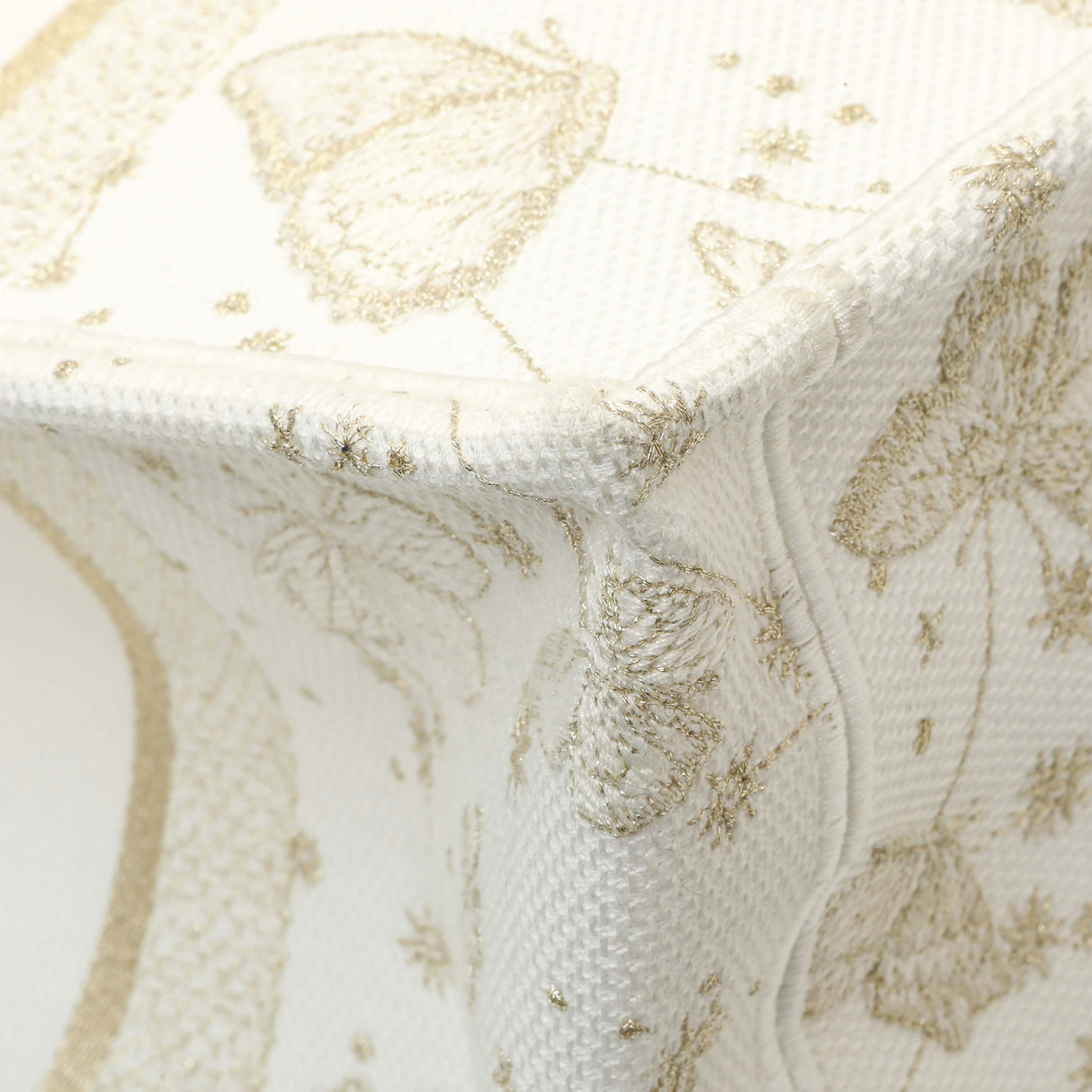 Christian Dior White Gold Canvas Embroidered Medium Zodiac Print Book Tote Handbags Christian Dior