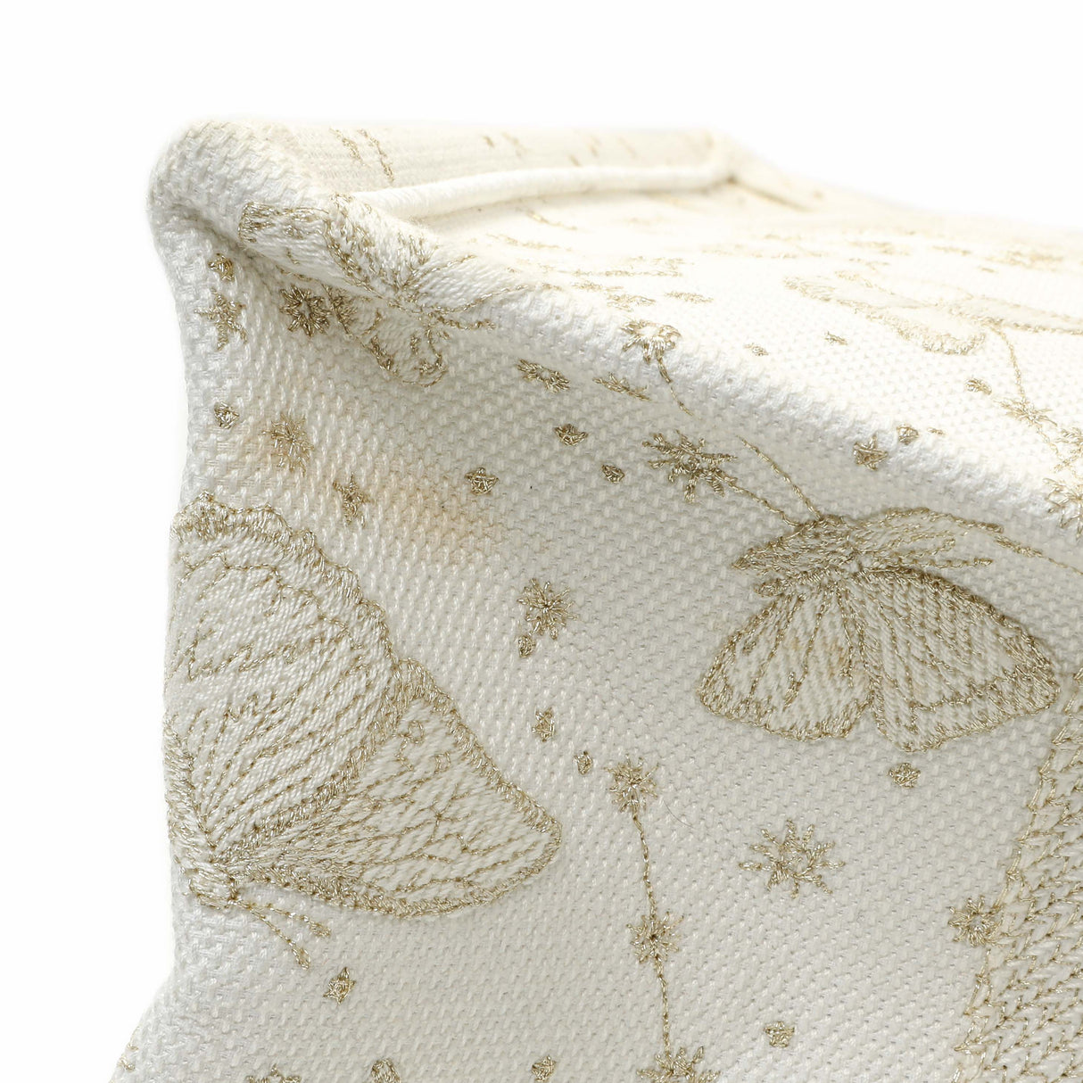 Christian Dior White Gold Canvas Embroidered Medium Zodiac Print Book Tote Handbags Christian Dior