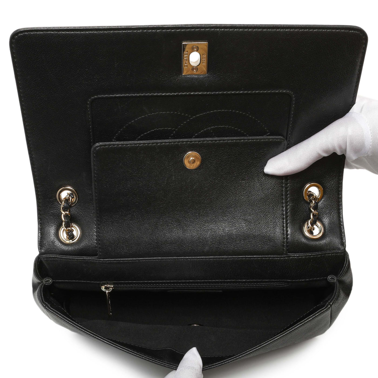 Chanel Black Sheepskin Medium Vintage Mademoiselle Flap Handbags Chanel