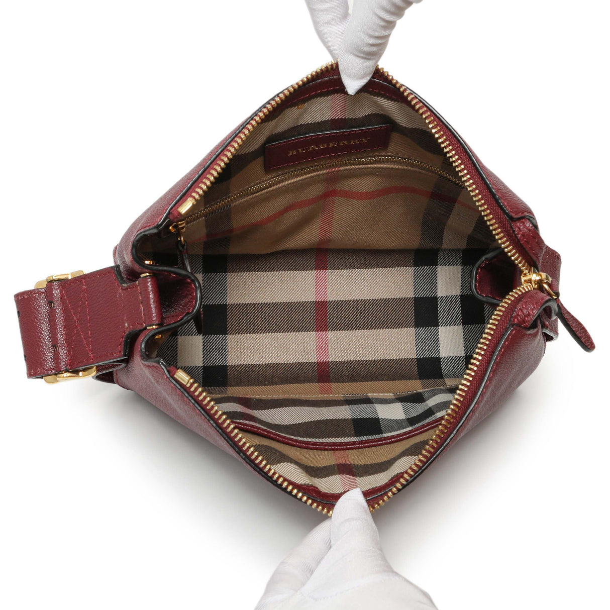 Burberry Burgundy Grained Calfskin Small Helmsley Crossbody Handbags Burberry