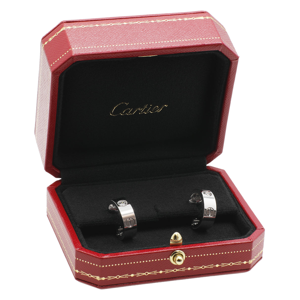 Cartier 18K White Gold Diamond Love Earrings Designer Jewellery Cartier