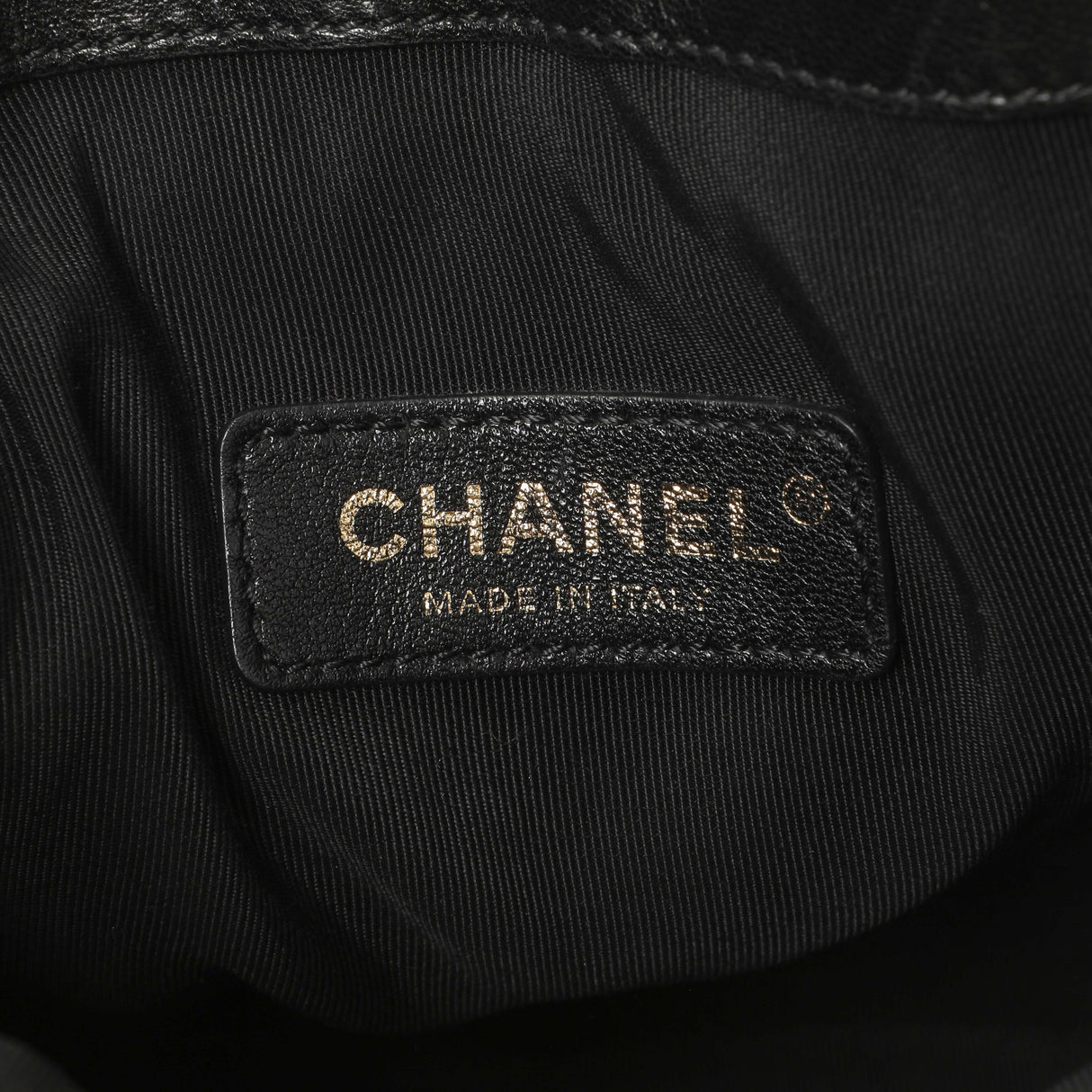 Chanel Black Sheepskin Chevron Quilted Drawstring Bag Handbags Chanel