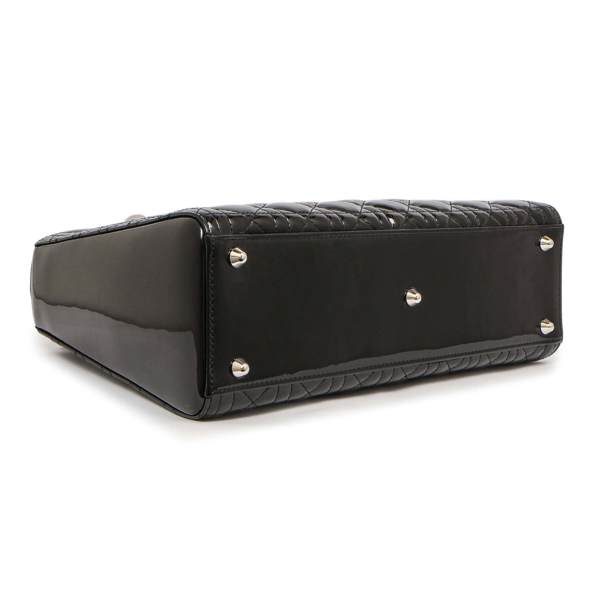 Christian Dior Black Patent Cannage Large Lady Dior Handbags Christian Dior