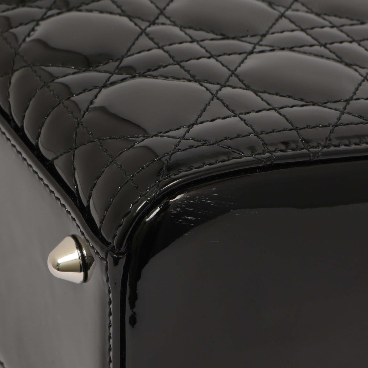 Christian Dior Black Patent Cannage Large Lady Dior Handbags Christian Dior