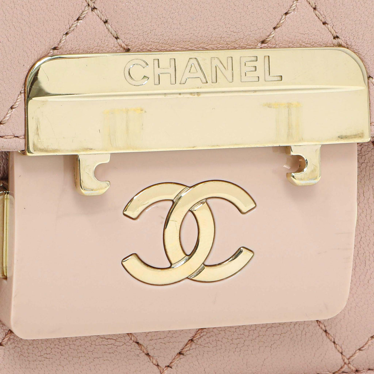 Chanel Pink Quilted Sheepskin Mini Beauty Lock Flap Handbags Chanel