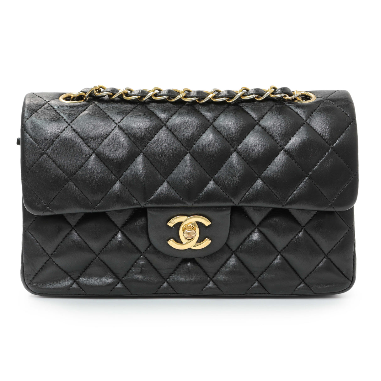 Chanel Black Quilted Lambskin Small Double Flap Handbags Chanel