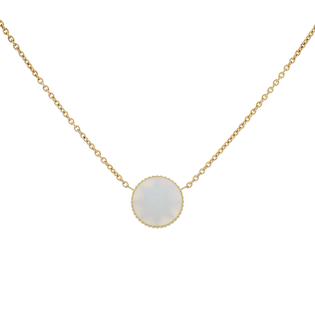 Christian Dior 18K Yellow Gold Diamond Mother of Pearl Rose des Vents Necklace Designer Jewellery Christian Dior