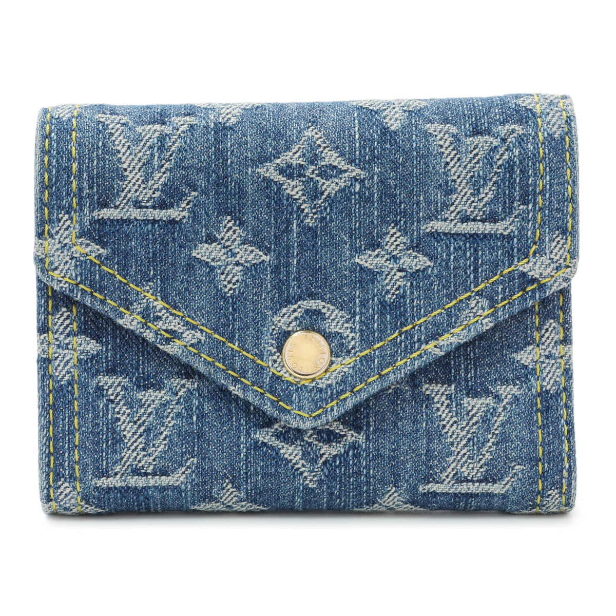 Louis Vuitton Blue Denim Monogram Jacquard Victorine Wallet Accessories Louis Vuitton