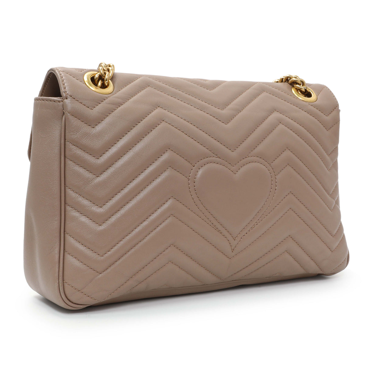 Gucci Porcelain Rose Calfskin Matelasse Medium GG Marmont Shoulder Bag Handbags Gucci