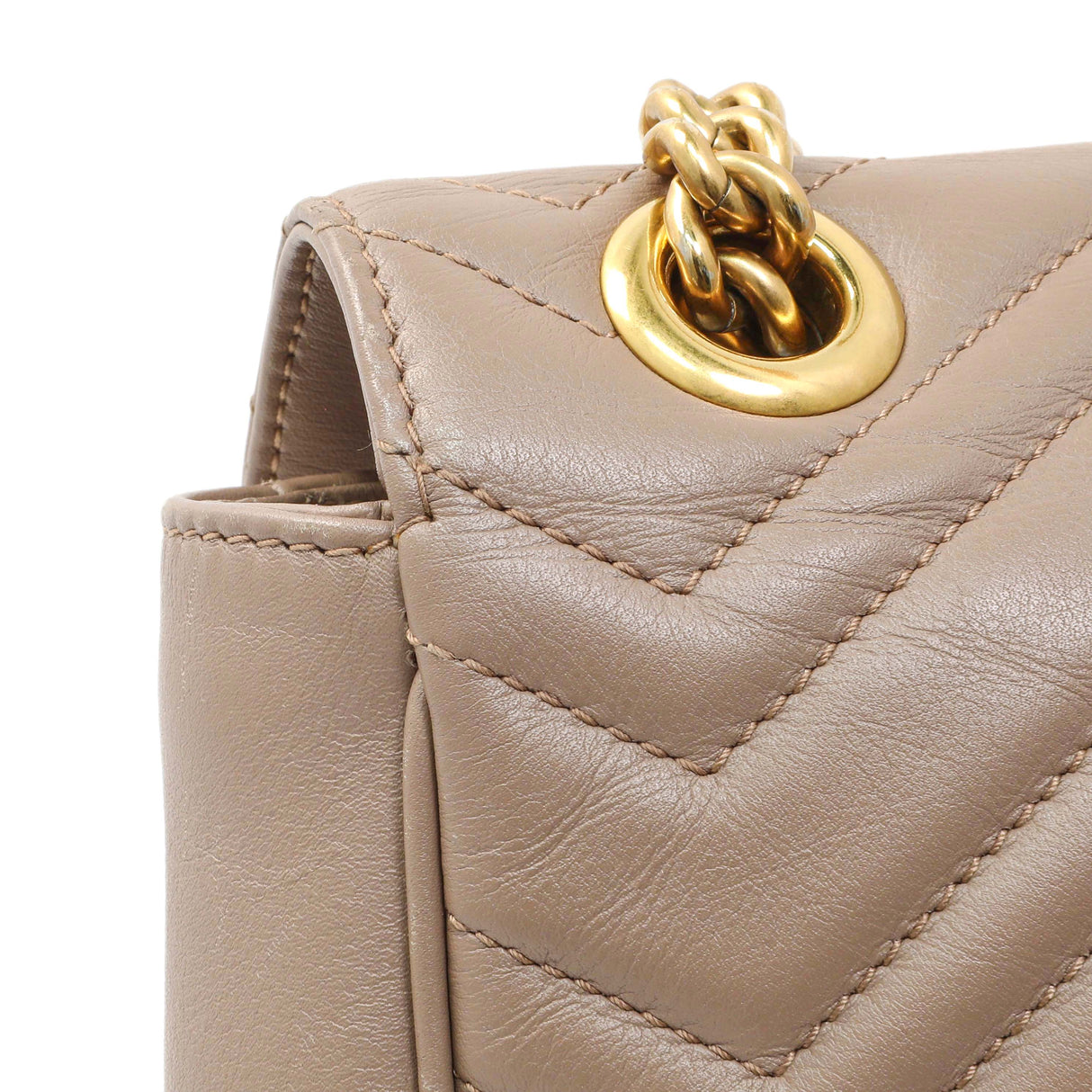 Gucci Porcelain Rose Calfskin Matelasse Medium GG Marmont Shoulder Bag Handbags Gucci