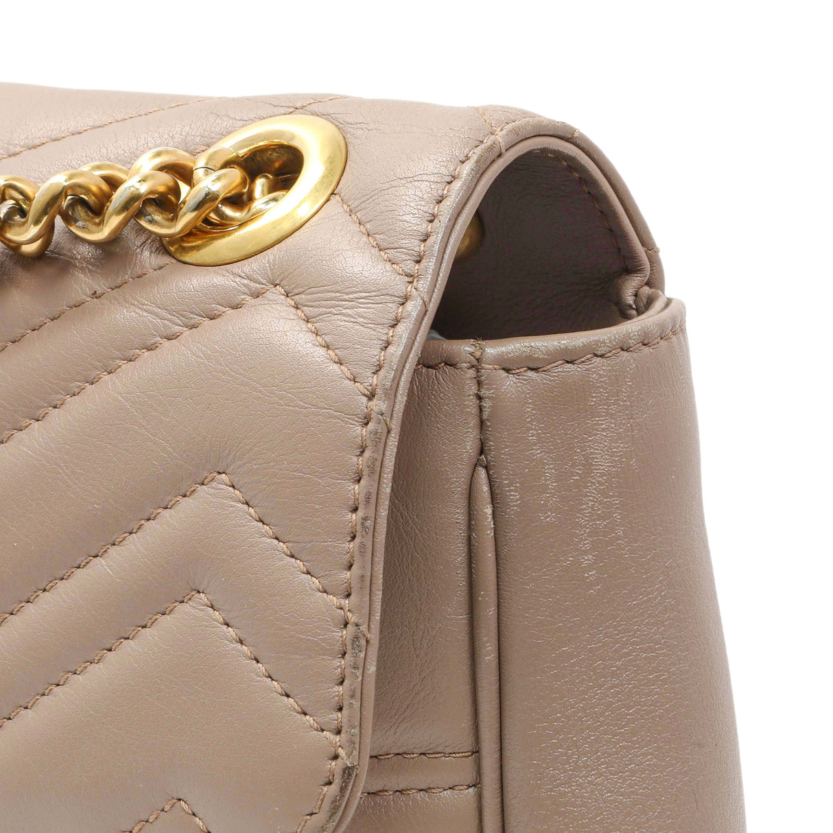 Gucci Porcelain Rose Calfskin Matelasse Medium GG Marmont Shoulder Bag Handbags Gucci