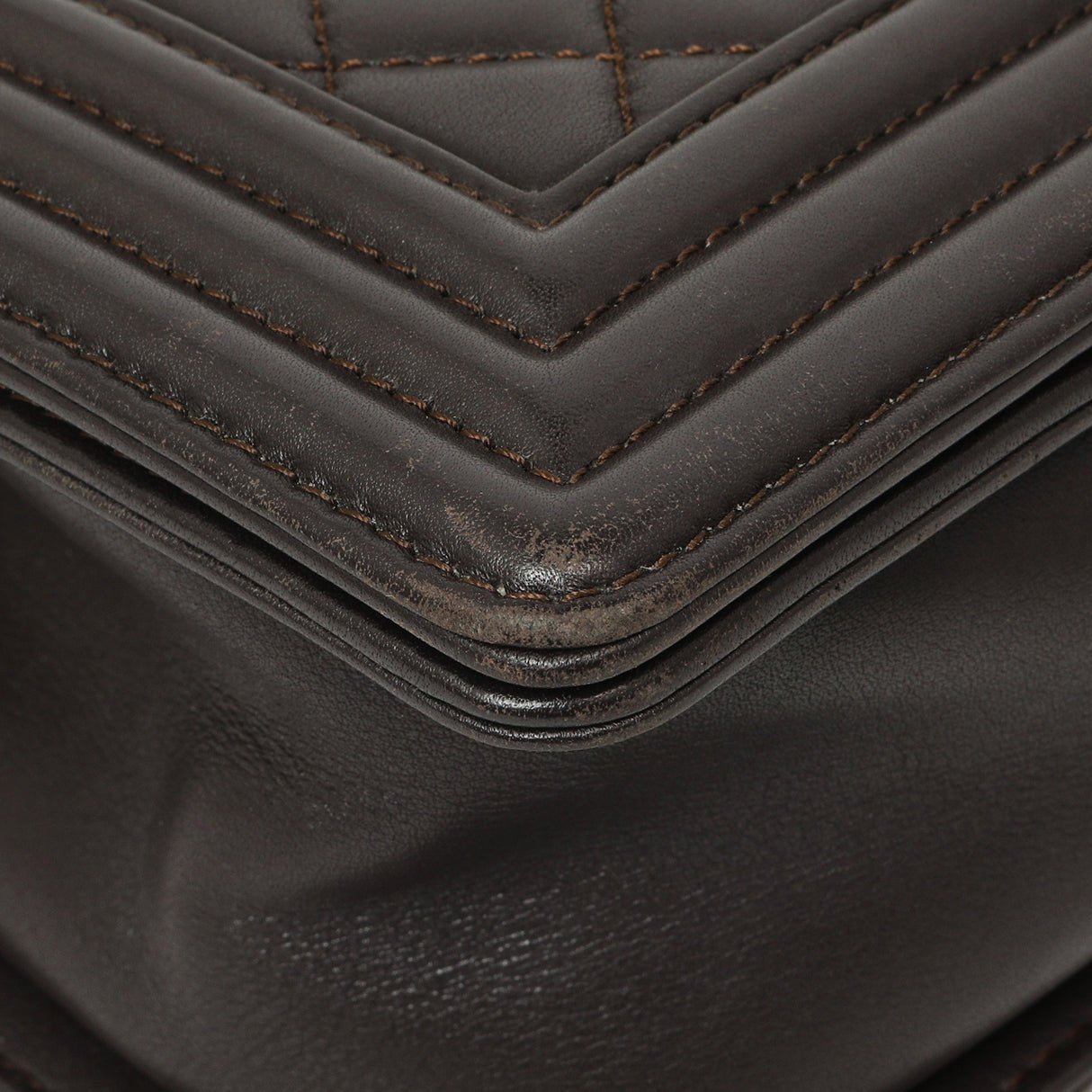 Chanel Dark Brown Quilted Calfskin Medium Boy Bag Handbags Chanel