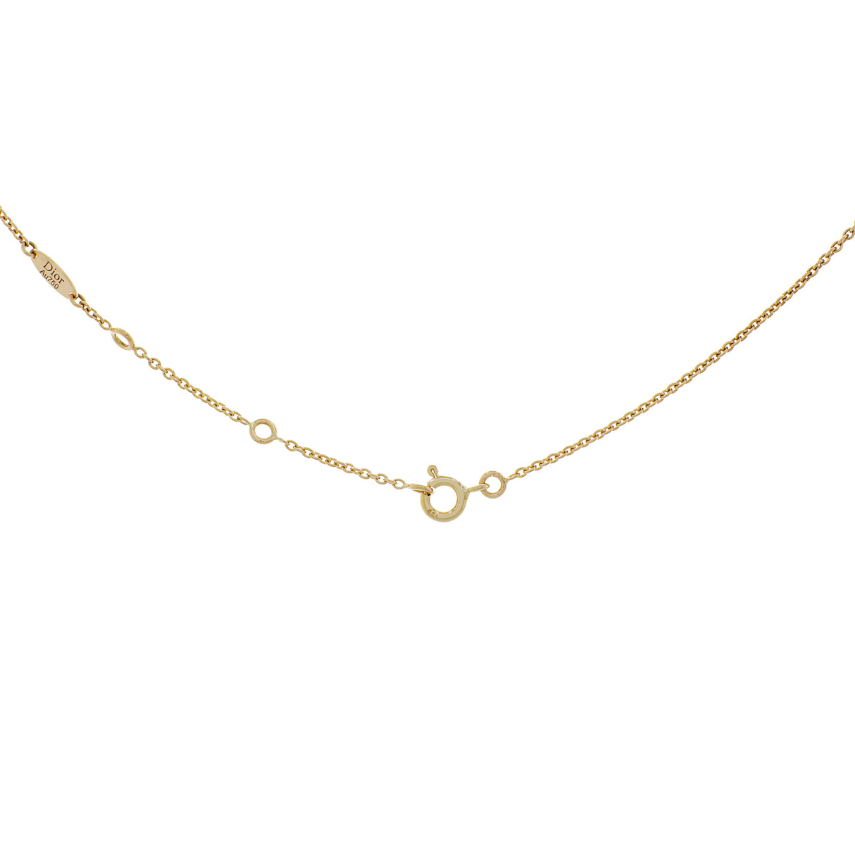 Christian Dior 18K Yellow Gold Diamond Mother of Pearl Rose des Vents Necklace Designer Jewellery Christian Dior