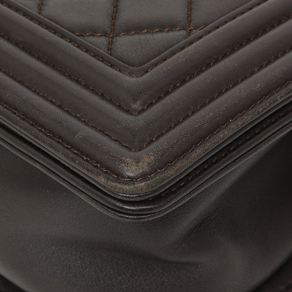 Chanel Dark Brown Quilted Calfskin Medium Boy Bag Handbags Chanel