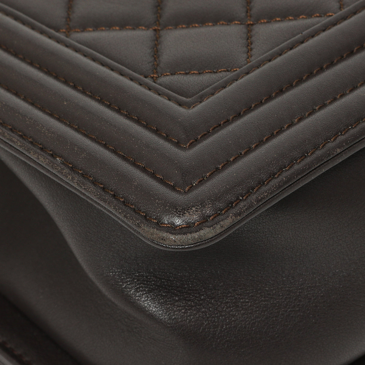 Chanel Dark Brown Quilted Calfskin Medium Boy Bag Handbags Chanel