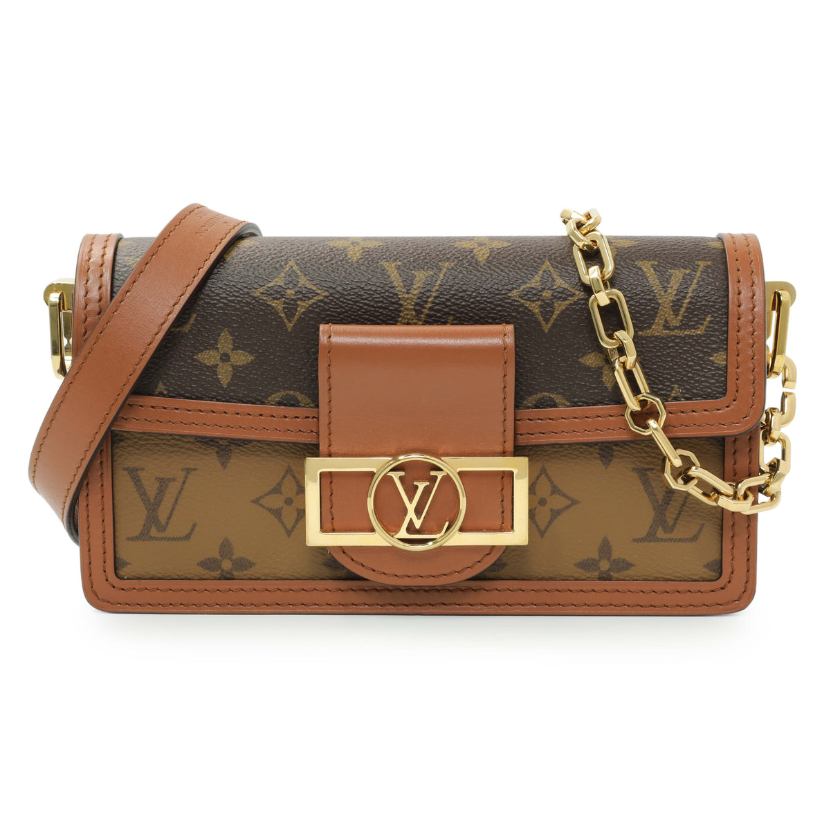 Louis Vuitton Reverse Monogram Dauphine Mini East West Handbags Louis Vuitton