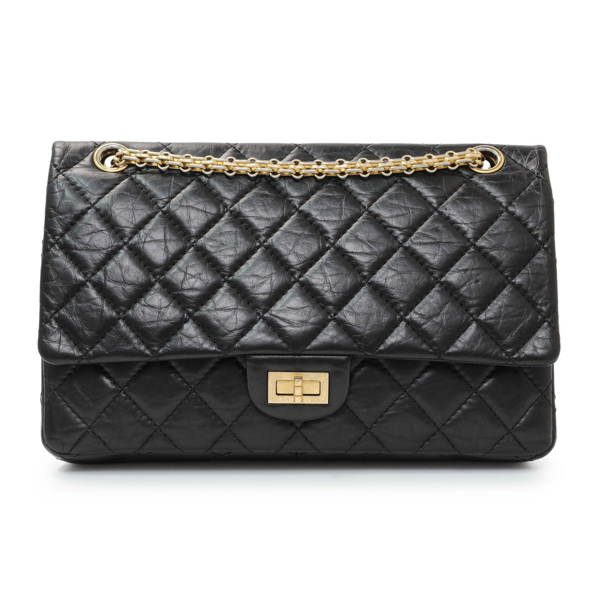 Chanel Black Quilted Aged Calfskin 2.55 Reissue 226 Flap Handbags Chanel