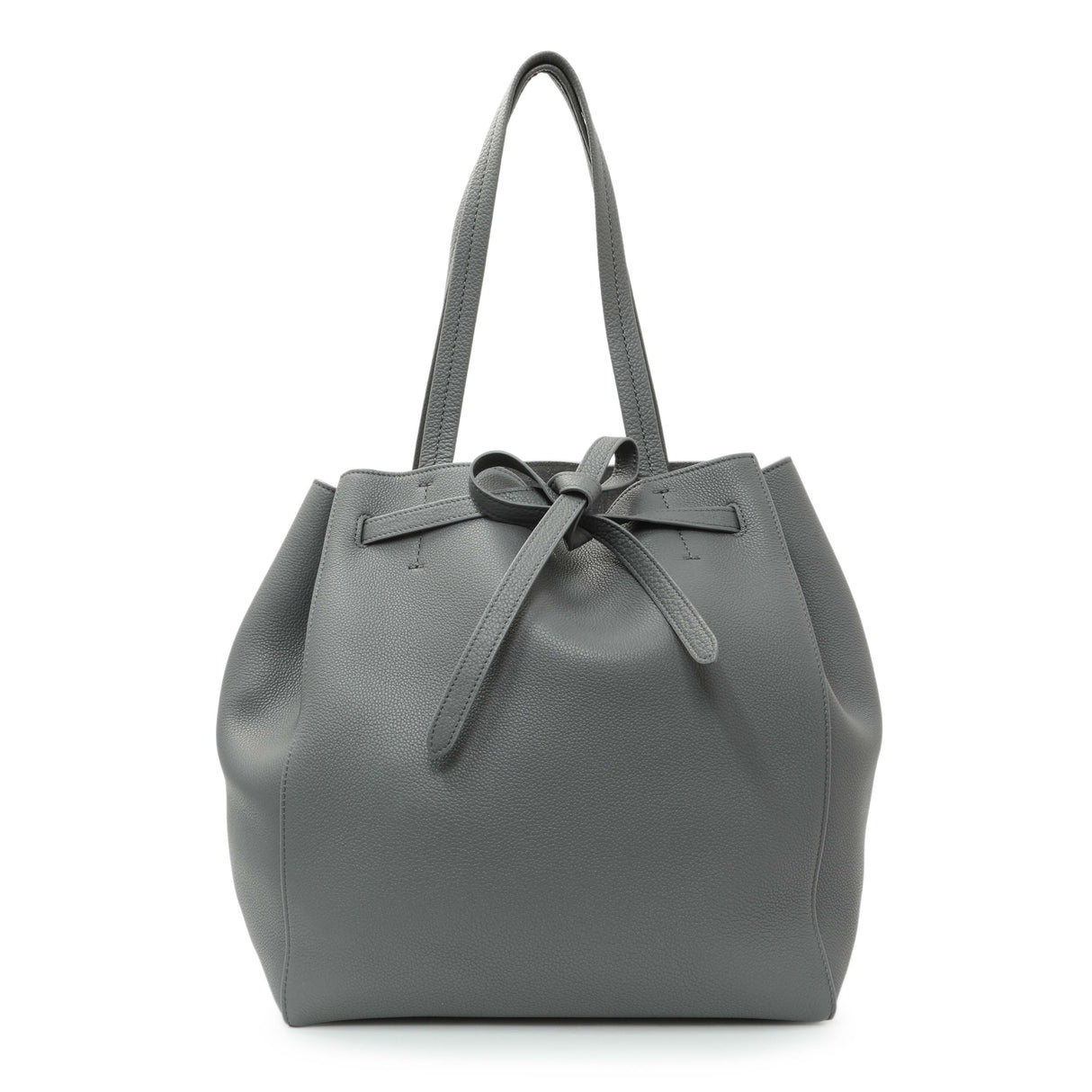 Celine Grey Soft Grained Calfskin Medium Belt Cabas Phantom Handbags Celine