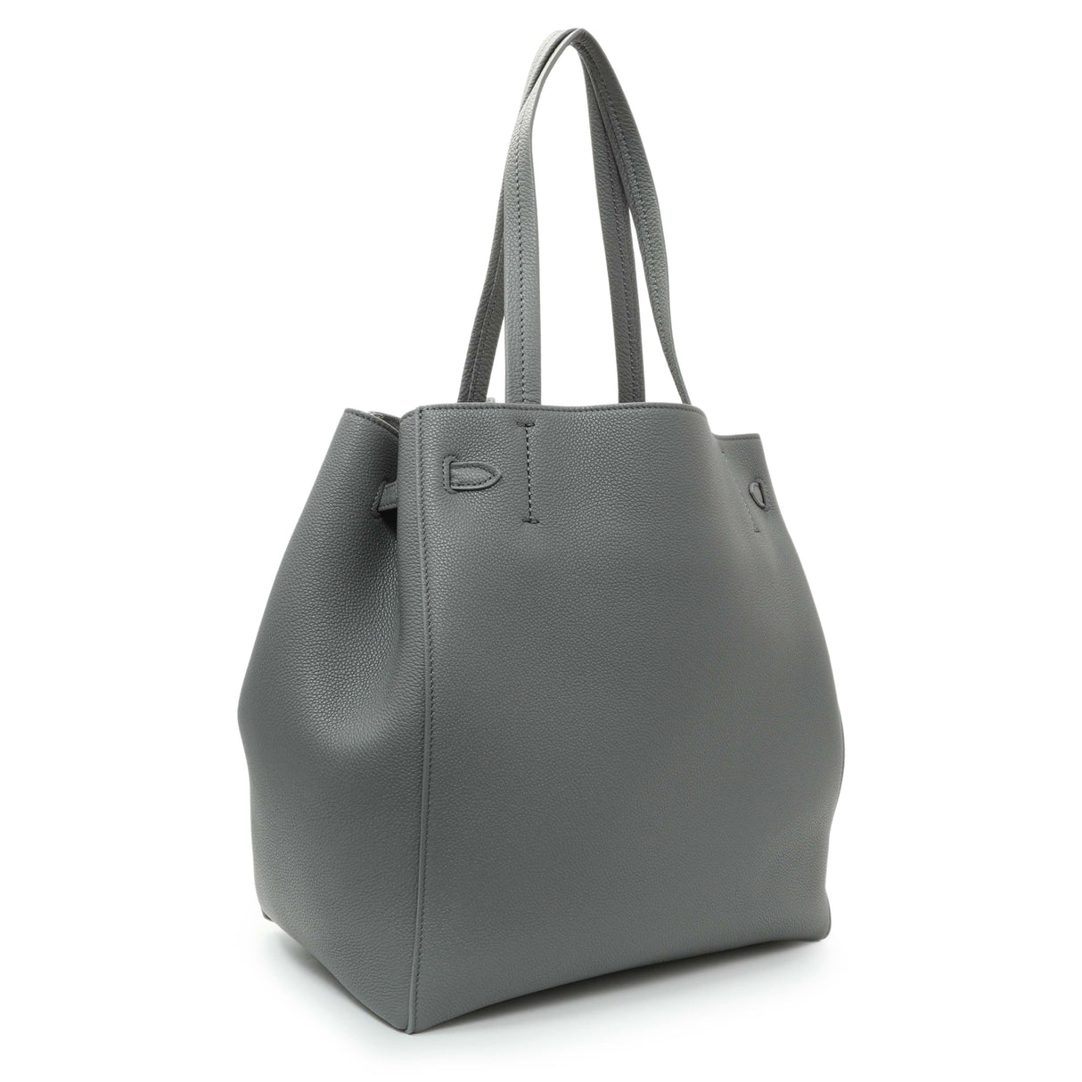 Celine Grey Soft Grained Calfskin Medium Belt Cabas Phantom Handbags Celine